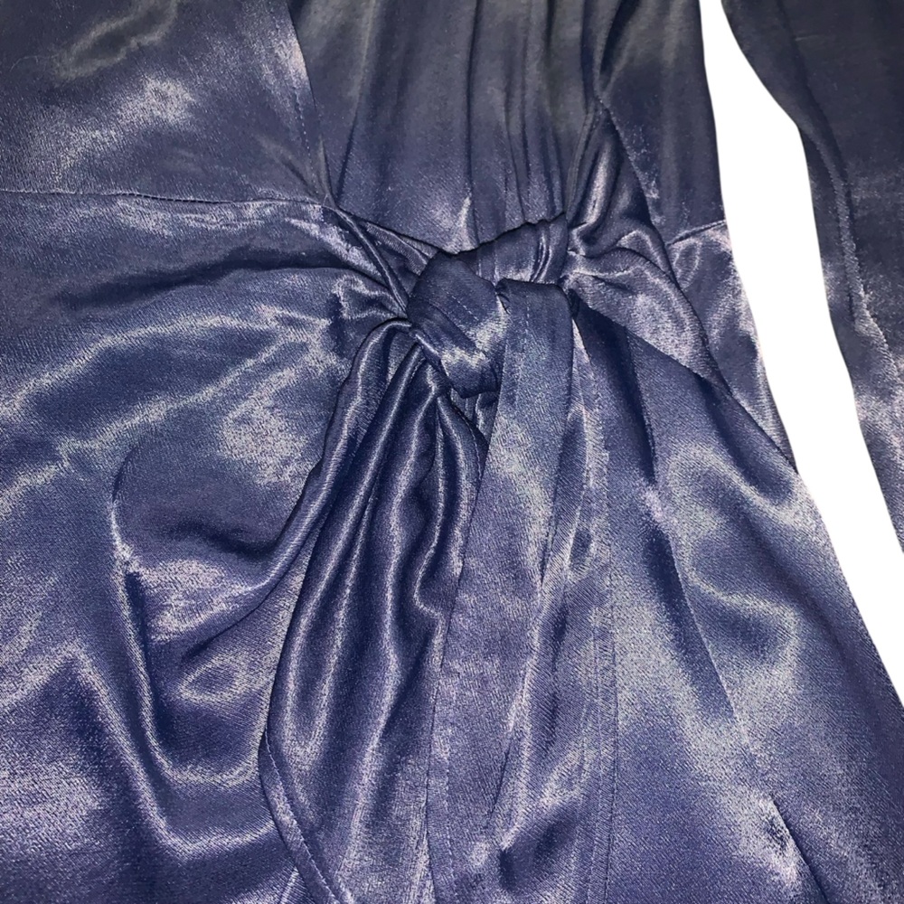 & Other Stories Navy Paris Atelier Label Wrap Dress Size 6 - Picture 6 of 10
